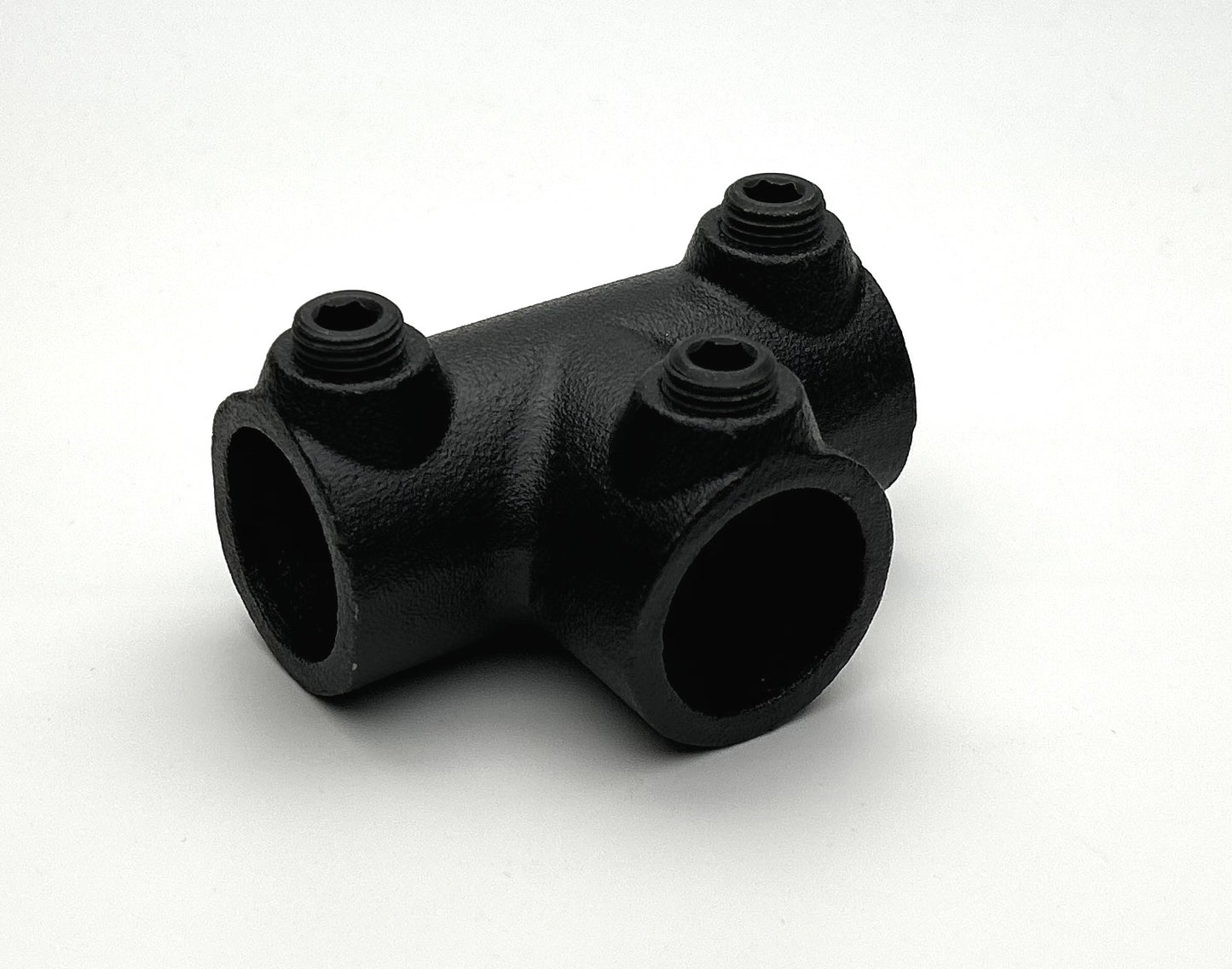 Sort galvaniseret fitting i støbejern - T-stykke Ø42.2mm
