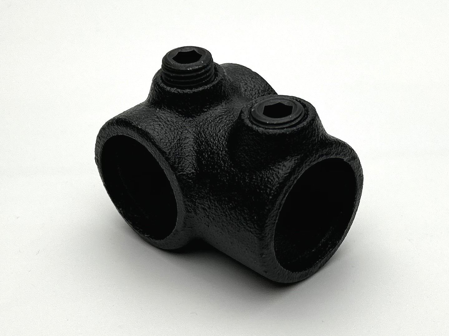 Sort galvaniseret fitting i støbejern - T-stykke kort version Ø42.2mm (Copy)