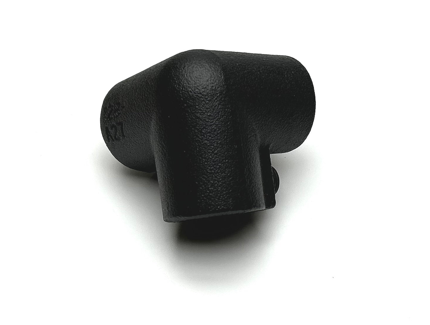 Sort galvaniseret fitting i støbejern - 90 gr. hjørne Ø26.9 mm til 3 rør