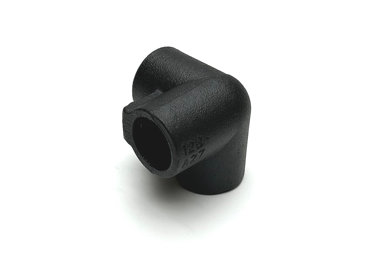 Sort galvaniseret fitting i støbejern - 90 gr. hjørne Ø26.9 mm til 3 rør