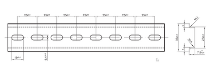 DIN-skinne 35x7,5mm - 1000mm