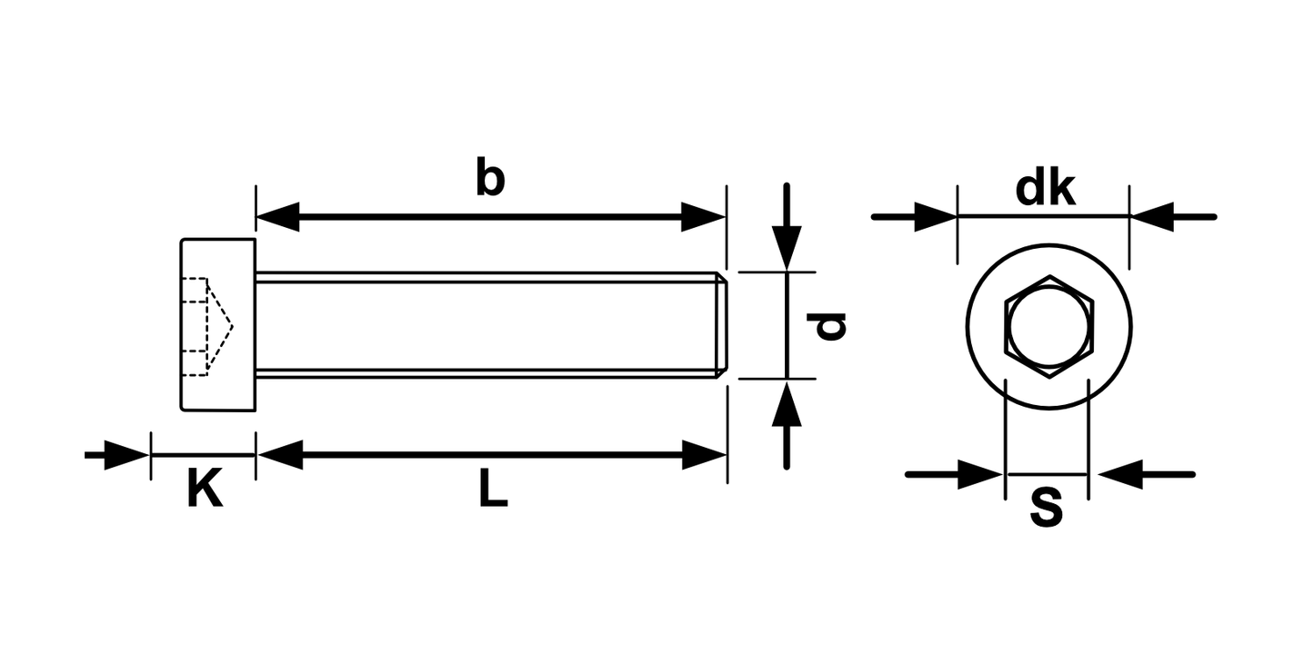 Maskinskrue / unbrako bolt - M3 unbrako elforzinket DIN 7984