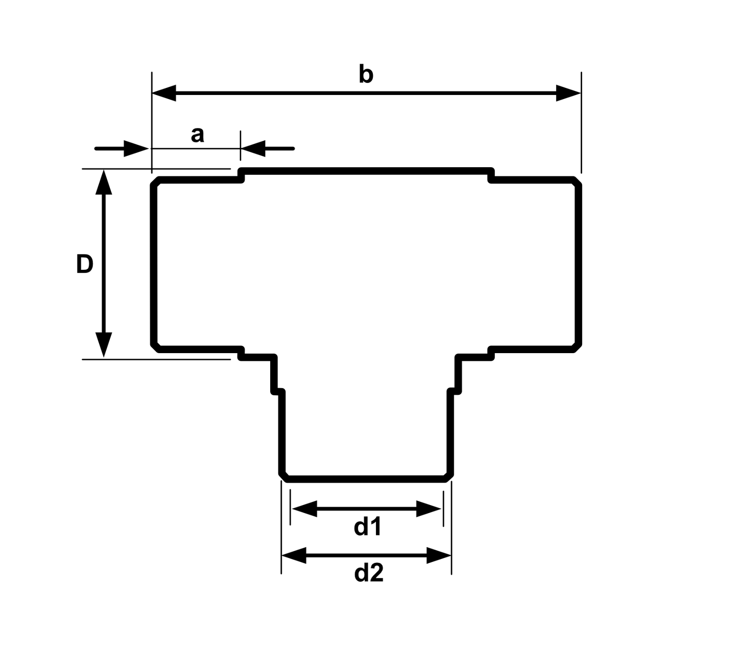 Rustfrit stål fitting - T-stykke Ø26.9mm