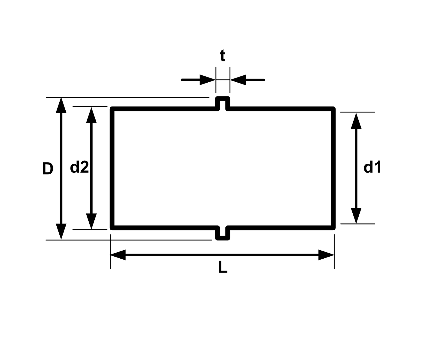 Rustfrit stål fitting - lige samlestykke Ø33.7mm