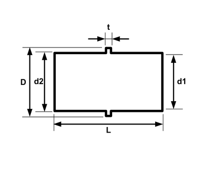 Rustfrit stål fitting - lige samlestykke Ø33.7mm